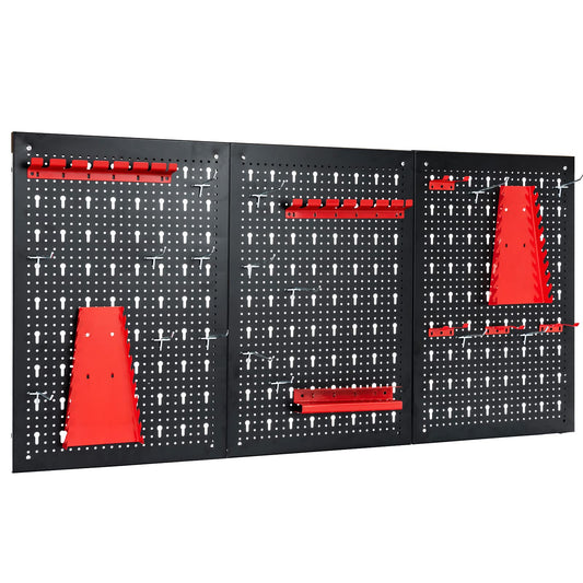 GiantexUK 28Pcs Pegboard Organizer Kit, Wall-Mounted Garage Tool Storage with Tool Holders