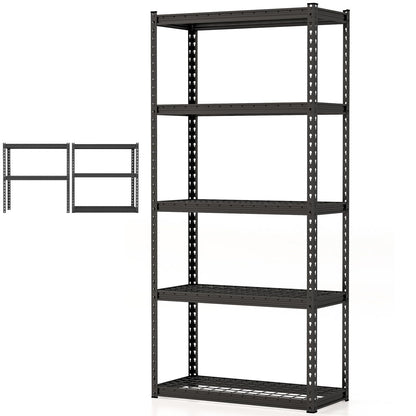 GiantexUK 5 Tier Garage Shelving Unit, Heavy Duty Adjustable Metal Shelves with Anti-tipping Device, Boltless Utility Storage Rack