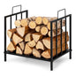 GiantexUK Firewood Rack, Metal Firewood Log Holder with Handles (45x33x46cm, 50kg Capacity)