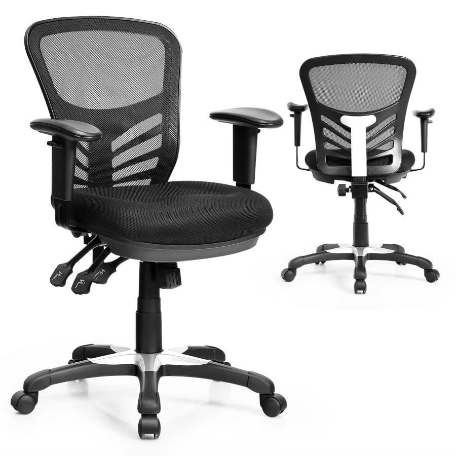 Mesh Office Chair, Height Adjustable Swivel Computer Desk Chair, Ergonomic Mid-Back