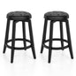 GiantexUK Swivel Bar Stools Set of 2, Upholstered Kitchen Barstools with Footrest, PVC Exterior 66cmH