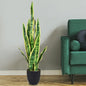 GiantexUK 93cm Fake Sansevieria, Artificial Snake Plant with Plastic Pot