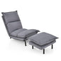 Lounge Sofa Chair with Ottoman, 6-Positon Adjustable Chaise Lounge Recliner with Detachable Cushion