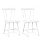 Dining Chairs Set of 2, Rubber Wood Kitchen Chairs with Spindle Back and Wide Seats