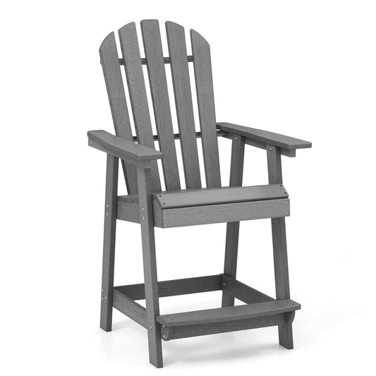 Garden Adirondack Chair, 1 PCS All-weather HDPE Dining Bar Chair