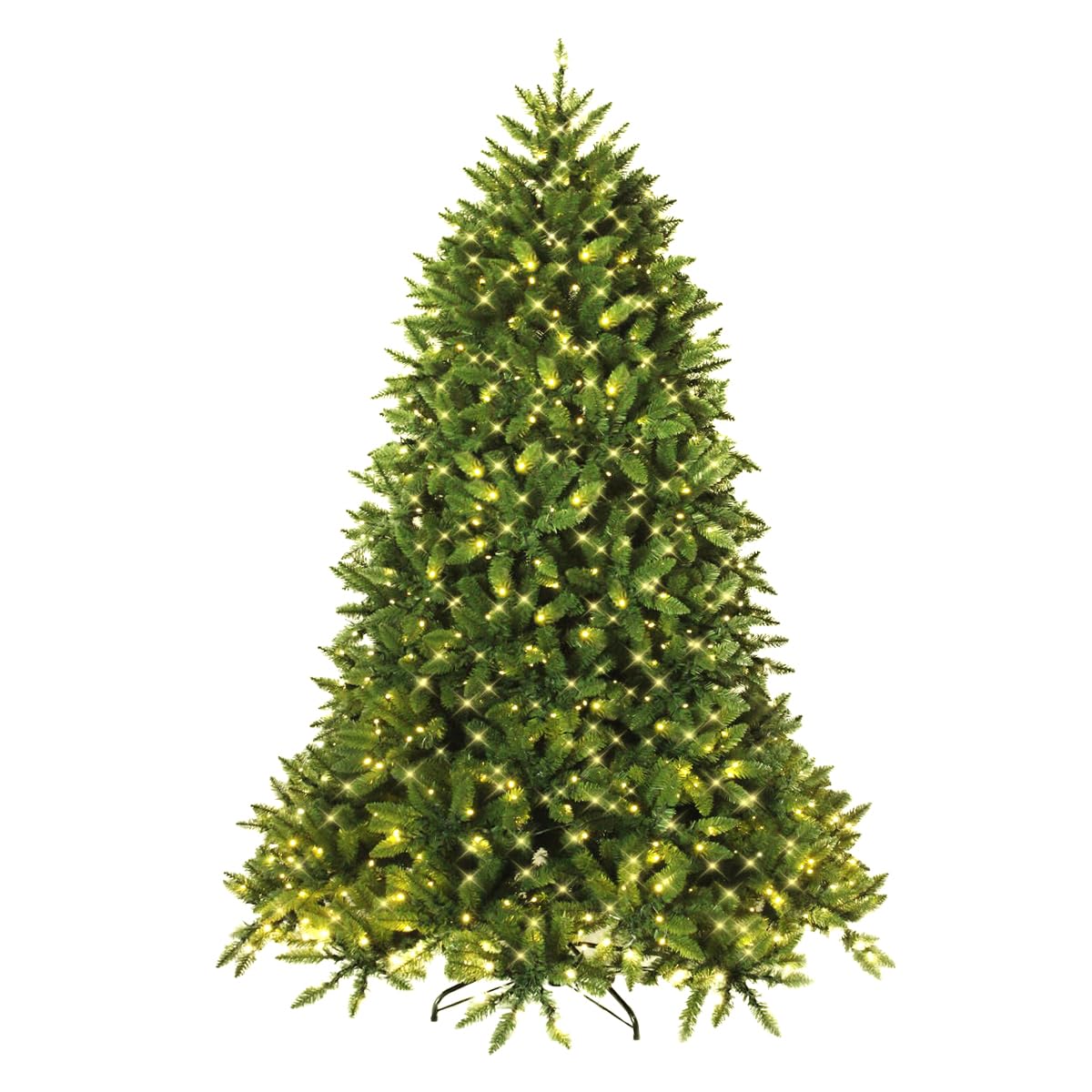 6FT Pre-lit Christmas Tree, Artificial Green Xmas Trees with 8 Lighting Modes