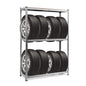 GiantexUK 3-Tier Tyre Racking, 8 Tyres Heavy Duty Garage Shelving Unit with Adjustable Shelves & Non-Slip Foot Pads