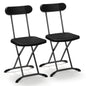 GiantexUK Set of 2 Folding Chairs, Foldable Metal Frame Dining Chairs with Backrest & Curved Feet