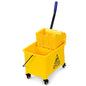 GiantexUK 20L Mop Bucket and Wringer, Mobile Cleaning Floor Cart with Metal Handle, Mopping Buckets for Household & Commercial Use (20L, 28 x 60 x 67cm)