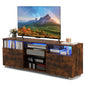 LED TV Stand for 65 Inch TVs, Wooden TV Cabinet Media Entertainment Center with RGB LED Lights