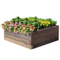 GiantexUK Wooden Raised Garden Bed, Square Garden Planter Box with Open Bottom