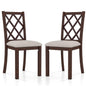 GiantexUK Dining Chairs Set of 2/4, Linen Fabric Upholstered Kitchen Barstools with Hollowed Backrest