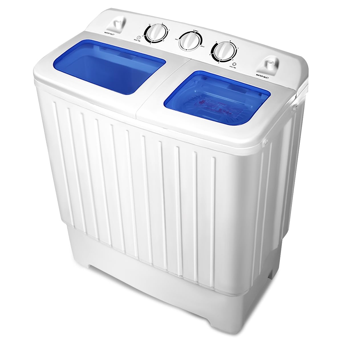 GiantexUK Twin Tub Washing Machine, 8KG Compact Washing Machine and Spin Dryer Combo with Timer Control & Drain Pipe