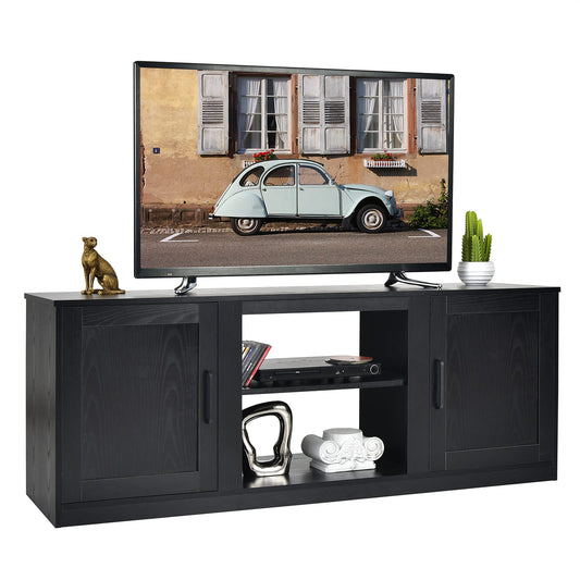 TV Stand for TVs up to 65 Inches, Wooden TV Cabinet Media Entertainment Center with 2 Doors