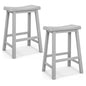 GiantexUK 60cm 2-Pieces Saddle Style Stools, Kitchen Counter Height Slightly Curved Seat with Footrests