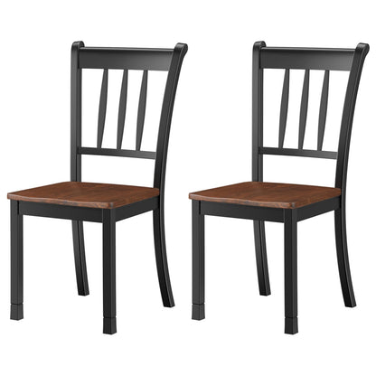 GiantexUK Dining Chairs Set of 2, Rubber Wood Kitchen Chairs with High Backrest