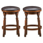 GiantexUK Bar Stools Set of 2, Swivel Upholstered PU Leather Barstools with Footrest