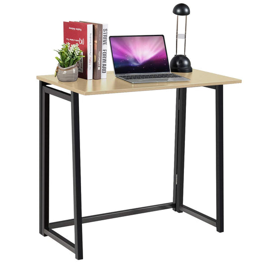 Folding Computer Desk, No-Assembly Simple PC Laptop Table Writing Workstation, 80 x 45 x 74cm