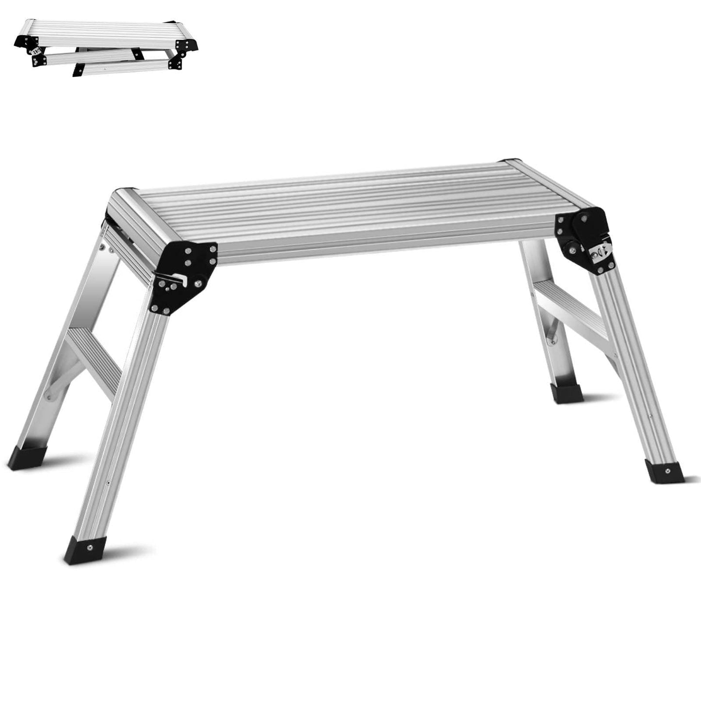 GiantexUK Aluminum Hop Up Platform, Folding Step Up Work Bench with Secure Locking