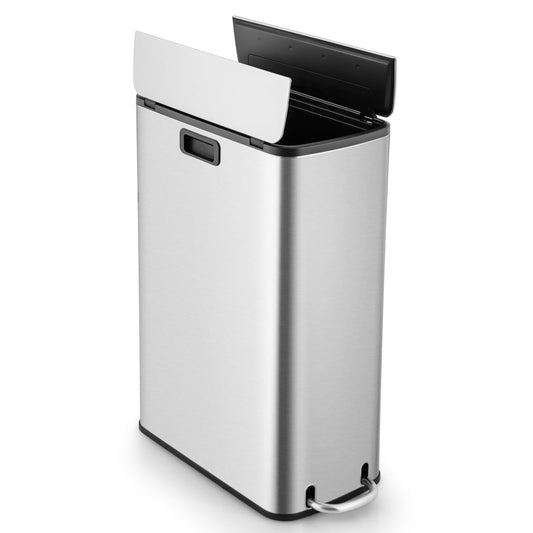 GiantexUK 46L Pedal Bin, Stainless Steel Rubbish Bin with Removable Inner Bucket