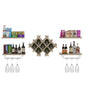 GiantexUK Wall Mounted Wine Rack, Champagne Glass Holder with 4 Shelves