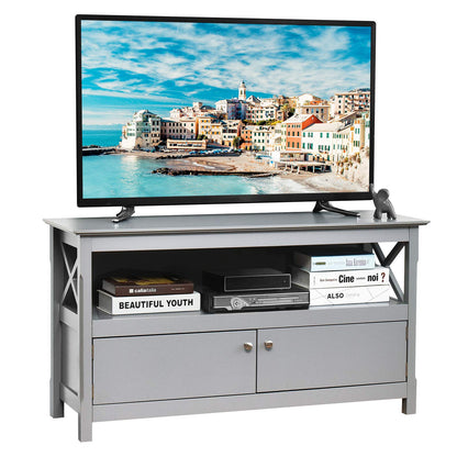 TV Stand for TVs up to 50 Inches, Wooden TV Cabinet Media Entertainment Center with Storage Shelf ( Grey )