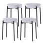 GiantexUK Stacking Bar Stools Set of 4, Upholstered Linen Fabric Barstools with Anti-Slip Foot Pads