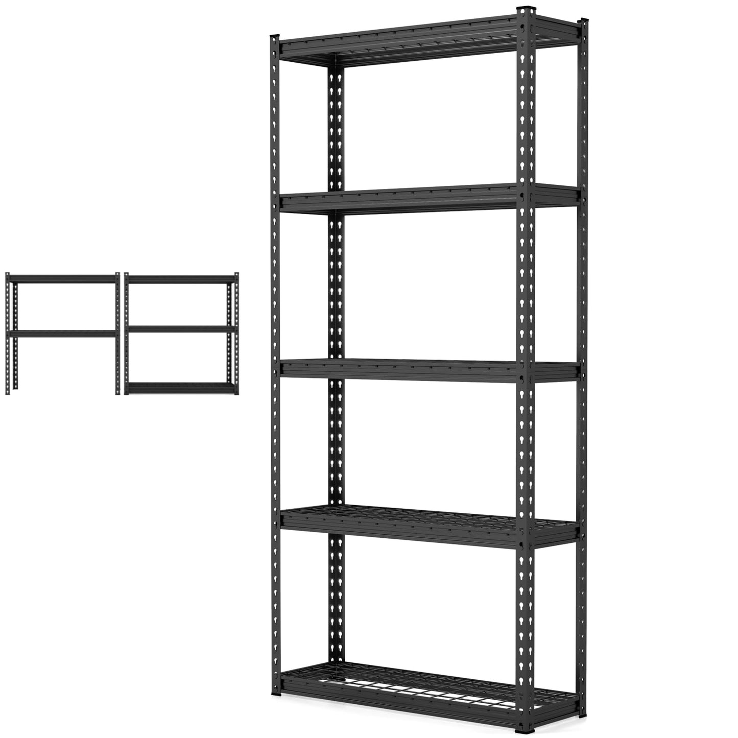 GiantexUK 5 Tier Garage Shelving Unit, Heavy Duty Adjustable Metal Shelves with Anti-tipping Device, 90x29x183cm