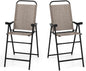 GiantexUK 2-Piece Patio Bar Chair Set with Metal Frame and Footrest