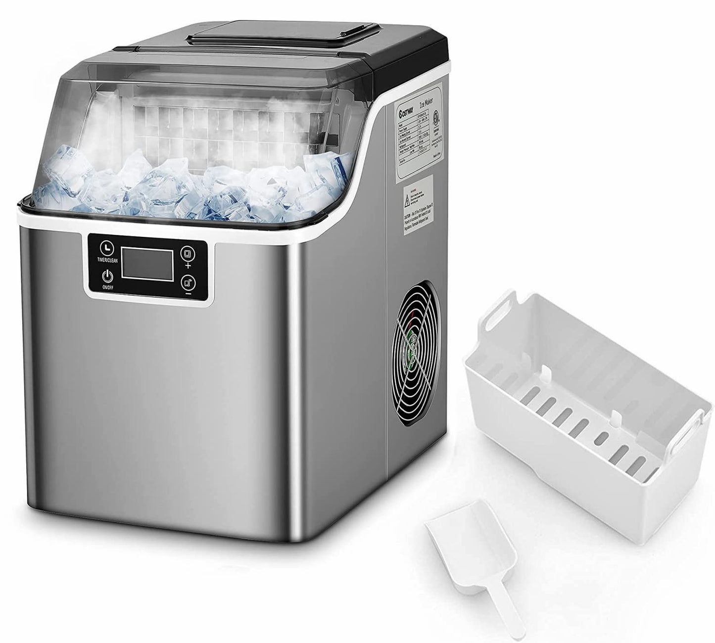 GiantexUK Ice Maker Machine, 18kg/24H Countertop Ice Machine with Self-Cleaning Function