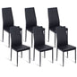 GiantexUK Set of 4/6 Dining Chairs, PU Leather Bar Chairs with Upholstered Seat, High Back Accent Seats for Home Office