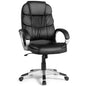 Executive Office Chair, Upholstered Height Adjustable Ergonomic Computer Desk Chair, PU Leather High Back Swivel Task Chair for Home Office