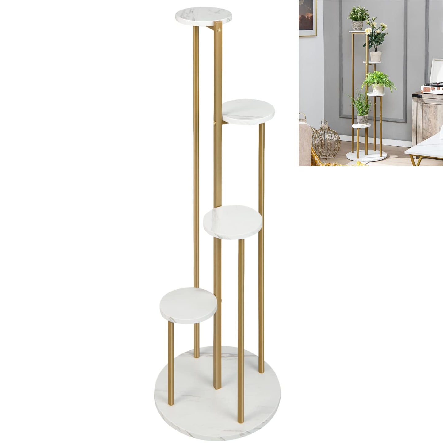 GiantexUK 5-Tier Plant Stand, Corner Tall Flower Rack with Non-slip Foot Pads, 40x40x124cm