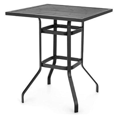 GiantexUK 81 cm Patio Bar Height Table with Powder-Coated Tabletop