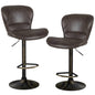 Bar Stools Set of 2, Adjustable Height 360° Rotatable Counter Dining Chair (Dark Brown, 56 x 47 x 113cm)