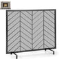 GiantexUK Fireplace Screen, Heavy Duty Metal Mesh Spark Guard with Stand, Freestanding Indoor Outdoor Spark Protection Fire Guard Barrier