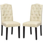 GiantexUK Dining Chairs Set of 2/4, Upholstered Linen Fabric Kitchen Chairs with High Back and Adjustable Foot Pads