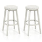 GiantexUK Swivel Bar Stools Set of 2, Upholstered Kitchen Barstools with Footrest, Linen Fabric Exterior 76cmH