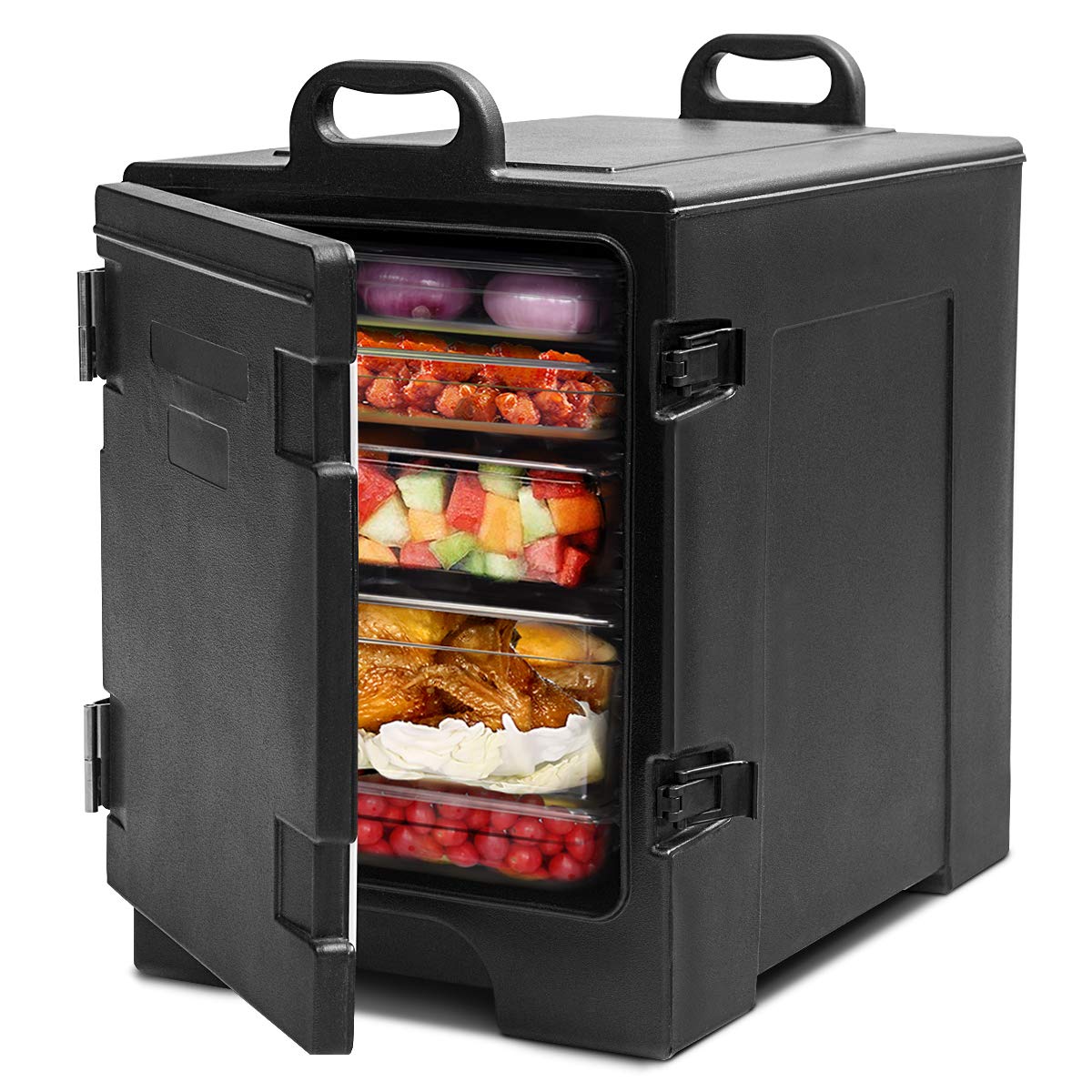 GiantexUK Insulated Food Carrier, 77L Stackable Catering Hot/Cold Box (No Wheels)