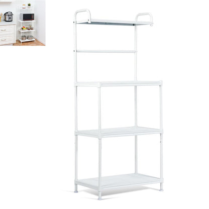 GiantexUK 4-Tier Baker’s Rack, Metal Microwave Oven Stand with Mesh Wire Shelves & Adjustable Leveling Feet