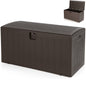 GiantexUK 400L Garden Storage Box, Lockable Weatherproof Deck Box with Linked Strap and Side Recessed Handles