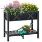 GiantexUK Raised Garden Bed, HIPS Elevated Planter Box with Storage Shelf