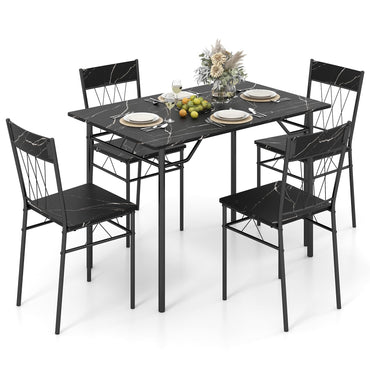 Dining Table and Chairs Set 4, 5 Piece Rectangular Kitchen Table and 4 Chairs