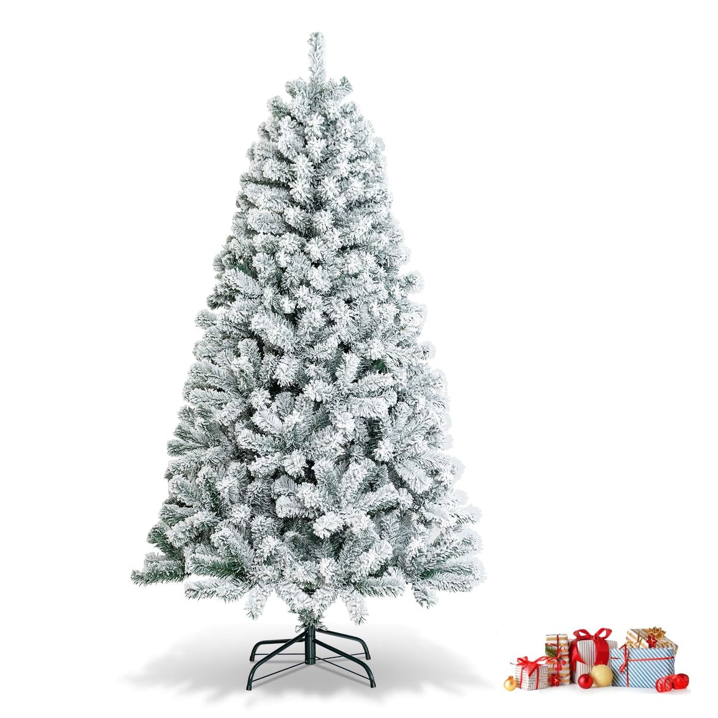 6FT/7.5FT Christmas Tree, Full-bodied Artificial Tree with Metal Stand