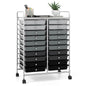 GiantexUK 20 Drawers Storage Trolley, Multipurpose Mobile Rolling Cart with Lockable Wheels