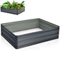 GiantexUK Raised Garden Bed, Galvanized Metal Rectangular Planter Box with Open Bottom