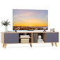 TV Stand for TVs up to 65 Inches, Wooden TV Cabinet Media Entertainment Center with 2 Doors