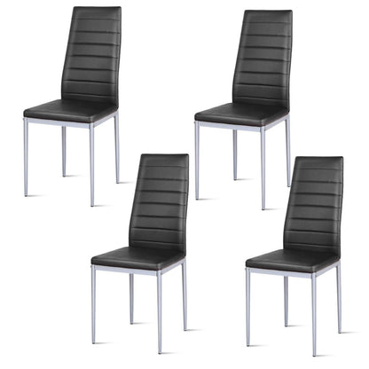 GiantexUK Set of 4/6 Dining Chairs, PU Leather Bar Chairs with Upholstered Seat, High Back Accent Seats for Home Office