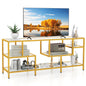 TV Stand for TVs up to 65 Inches, 147cm Tempered Glass Console Table TV Unit with Storage Shelves