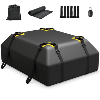 GiantexUK 15 Cubic Feet Car Roof Bag, Waterproof Cargo Top Carrier with Non-Slip Mat